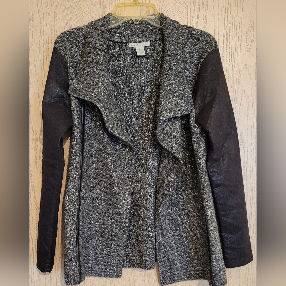 K•I•K•I•T  Lightweight Sweater Jacket in Wool and Faux Leather